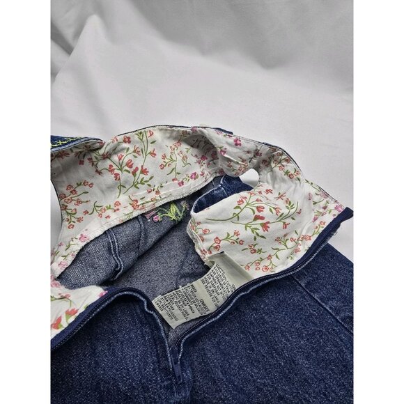Vintage Faded Glory Denim Embroidered Flower Dress Size 12 Months - Picture 9 of 10